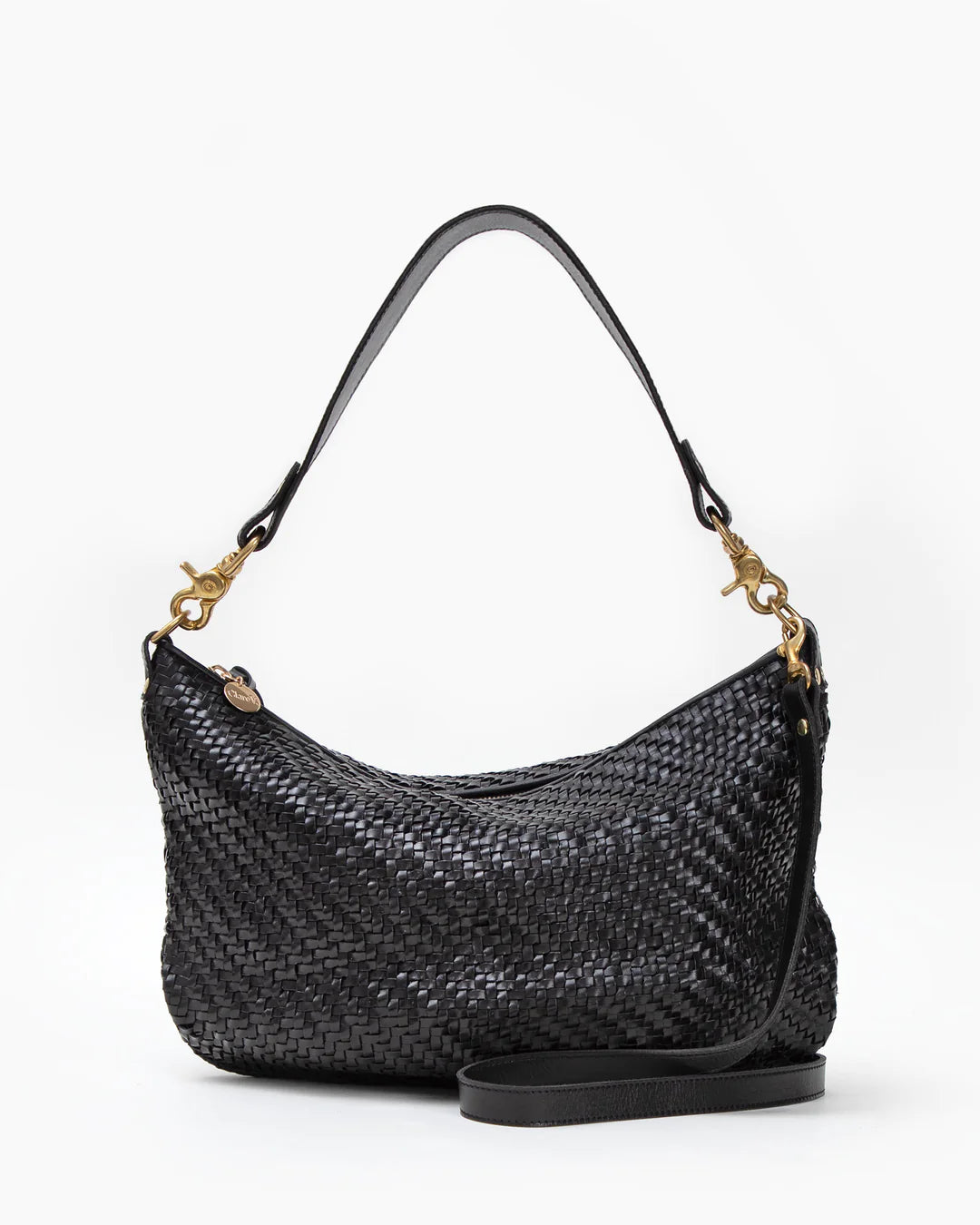 Moyen Messenger in Black Woven Zig Zag