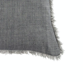 Lina Linen Pillow in Steel Gray