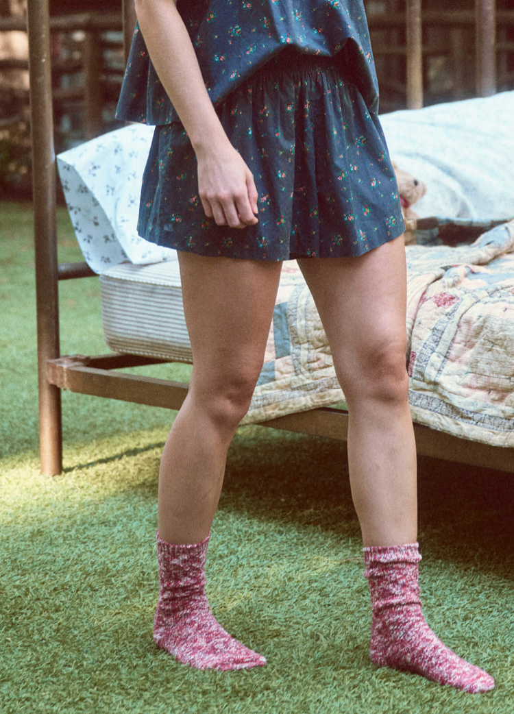 The Smoked Sleep Short in Navy Posy Floral