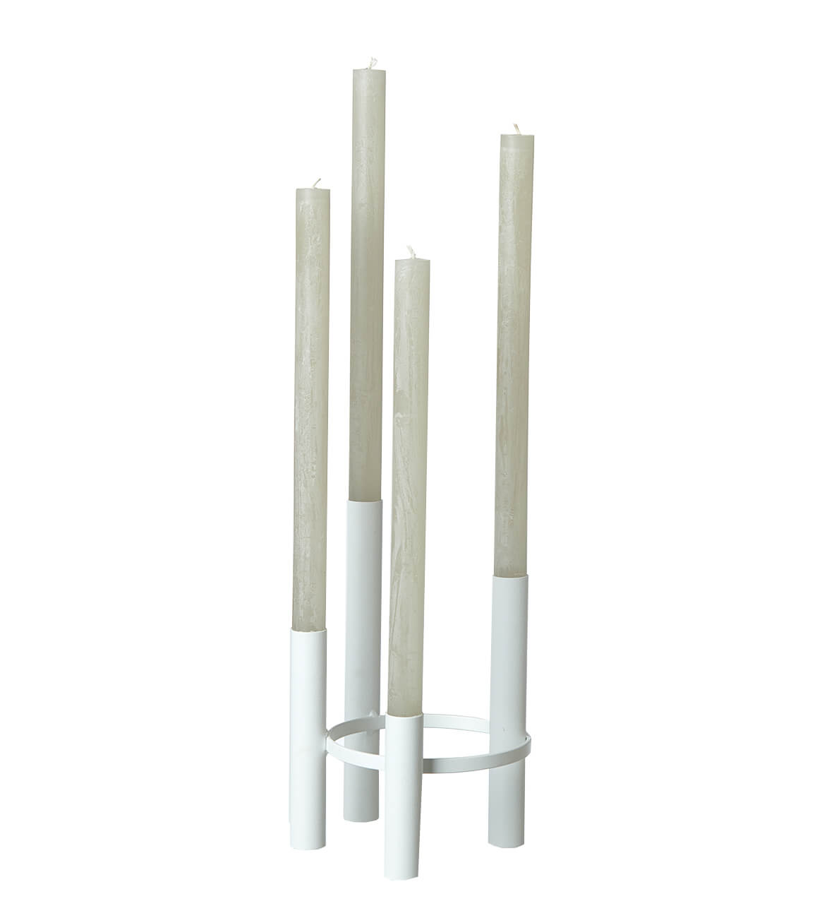 4 Arm Candle Holder - White