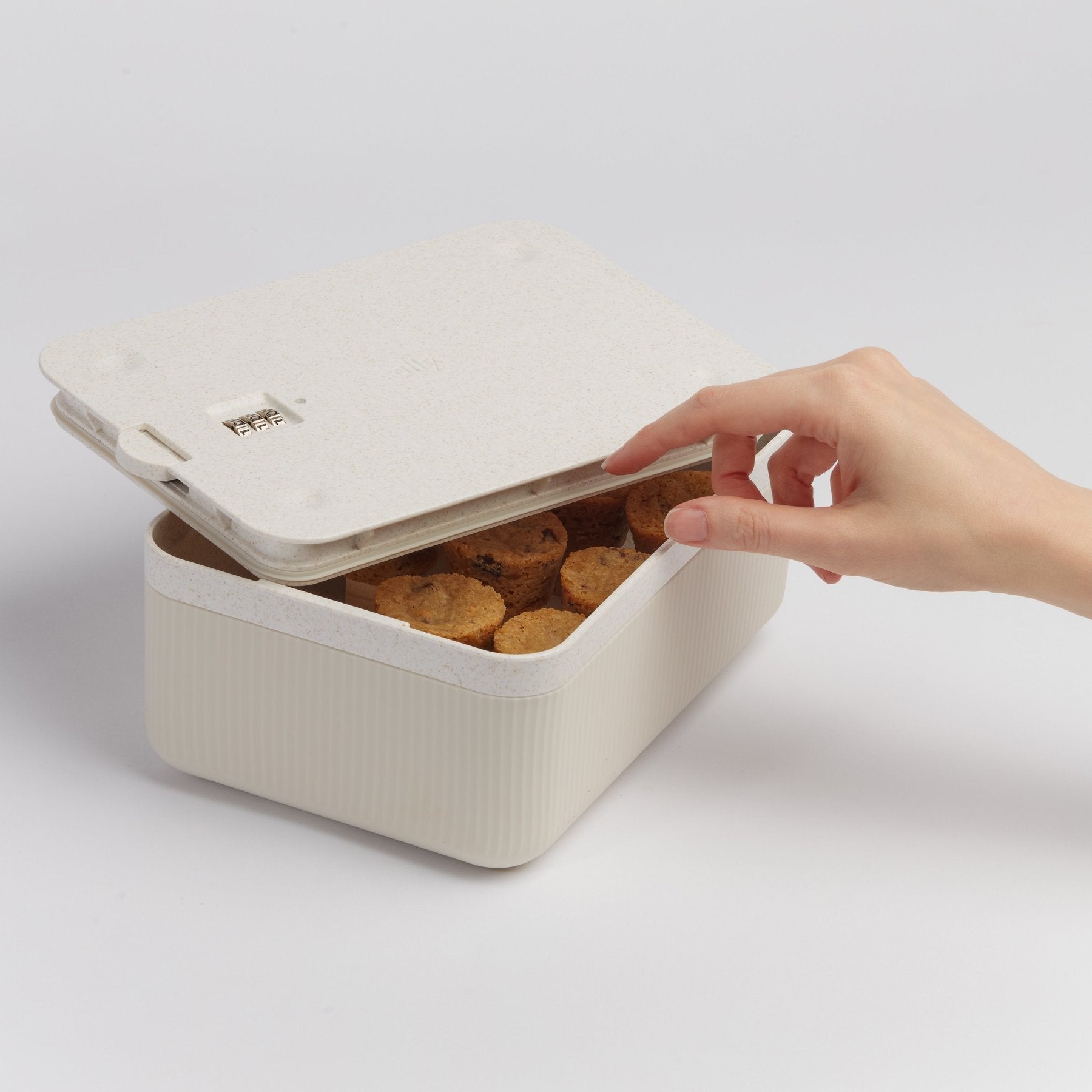 Lockable Storage Box - Cream