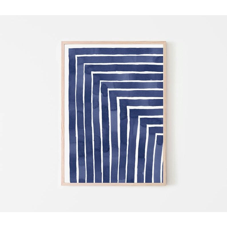 Cornered Print - Navy Blue