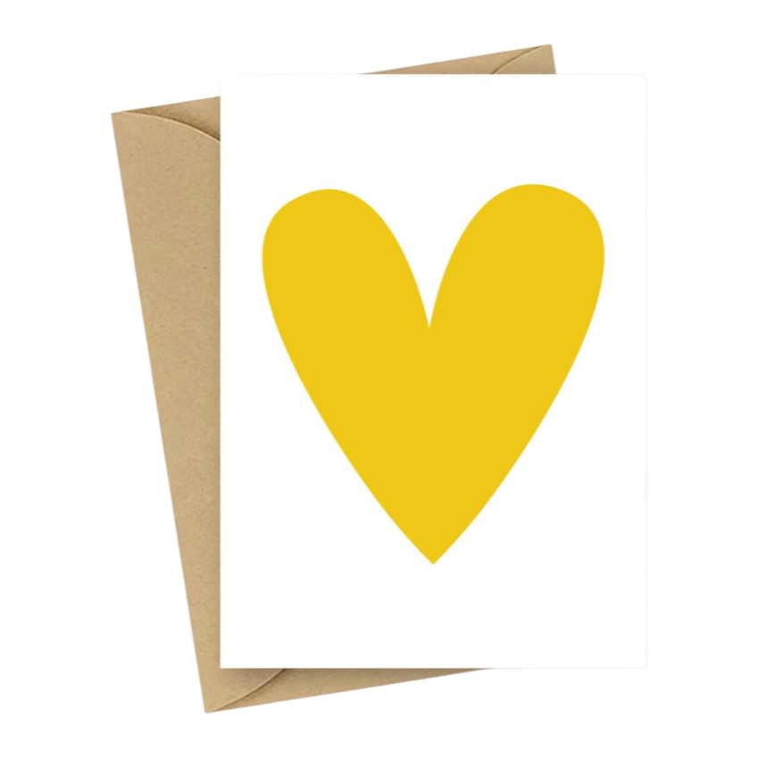 Heart Card - Yellow