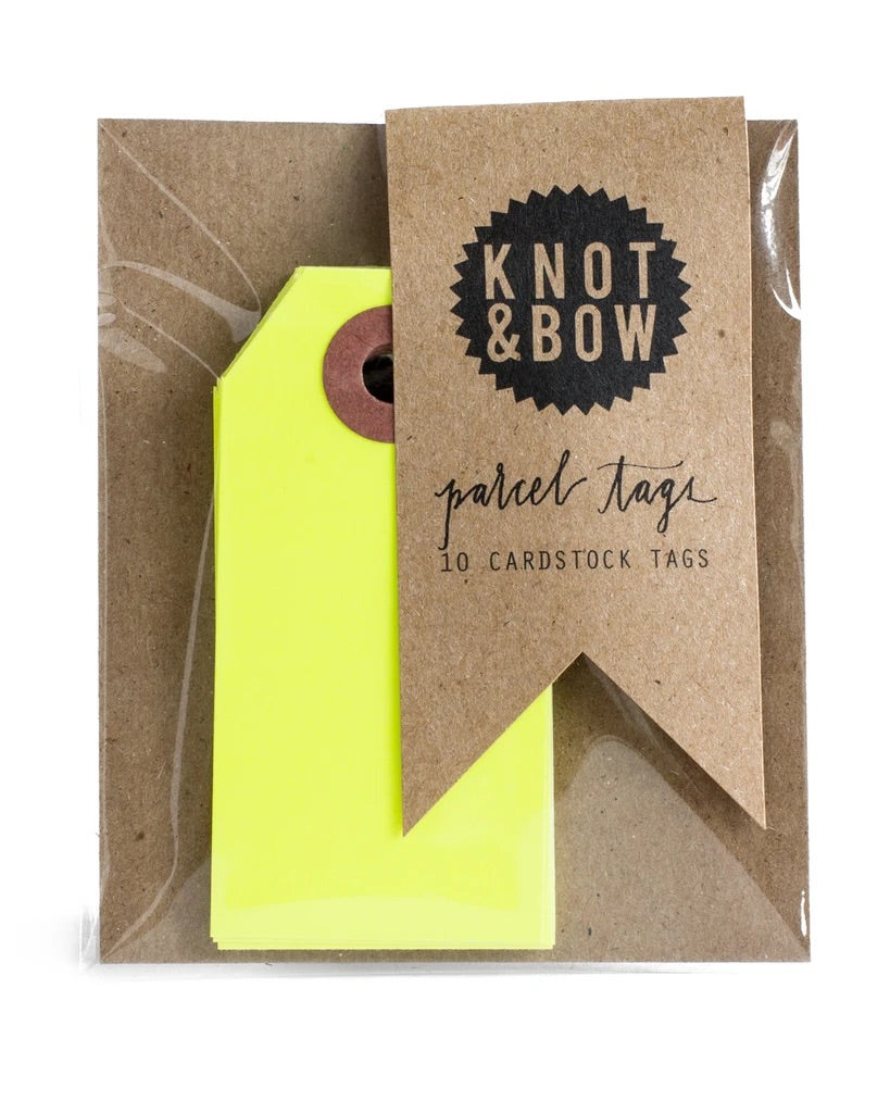 Neon Yellow Parcel Tags
